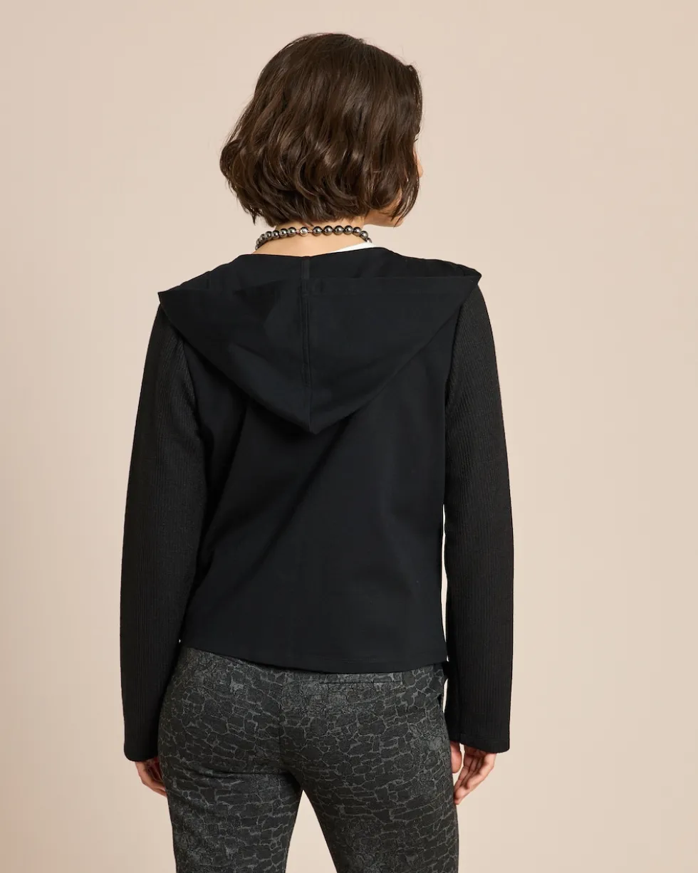 Jacke mit Reversdetail und Kapuze
