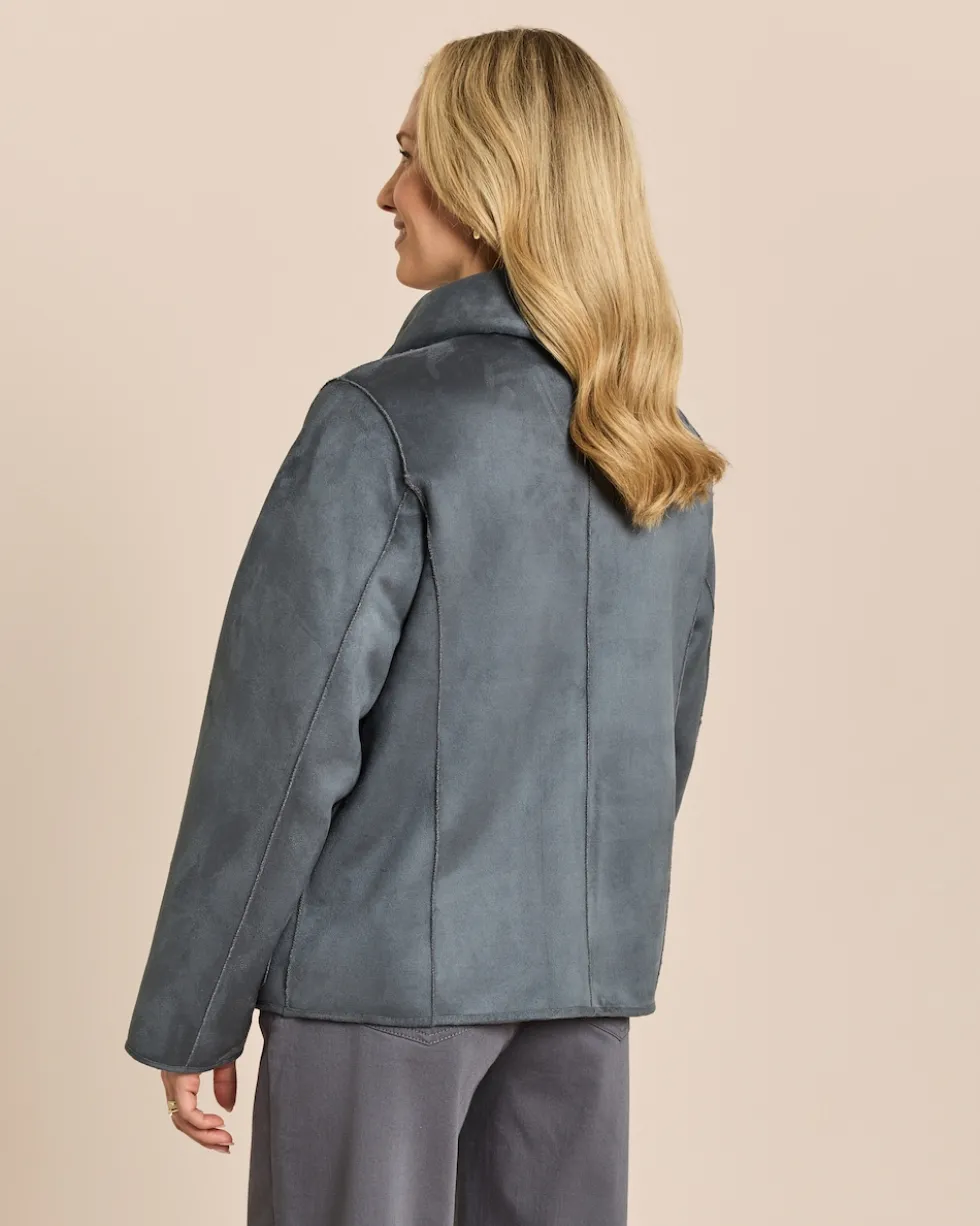 Jacke zum Wenden in Shearling-Optik
