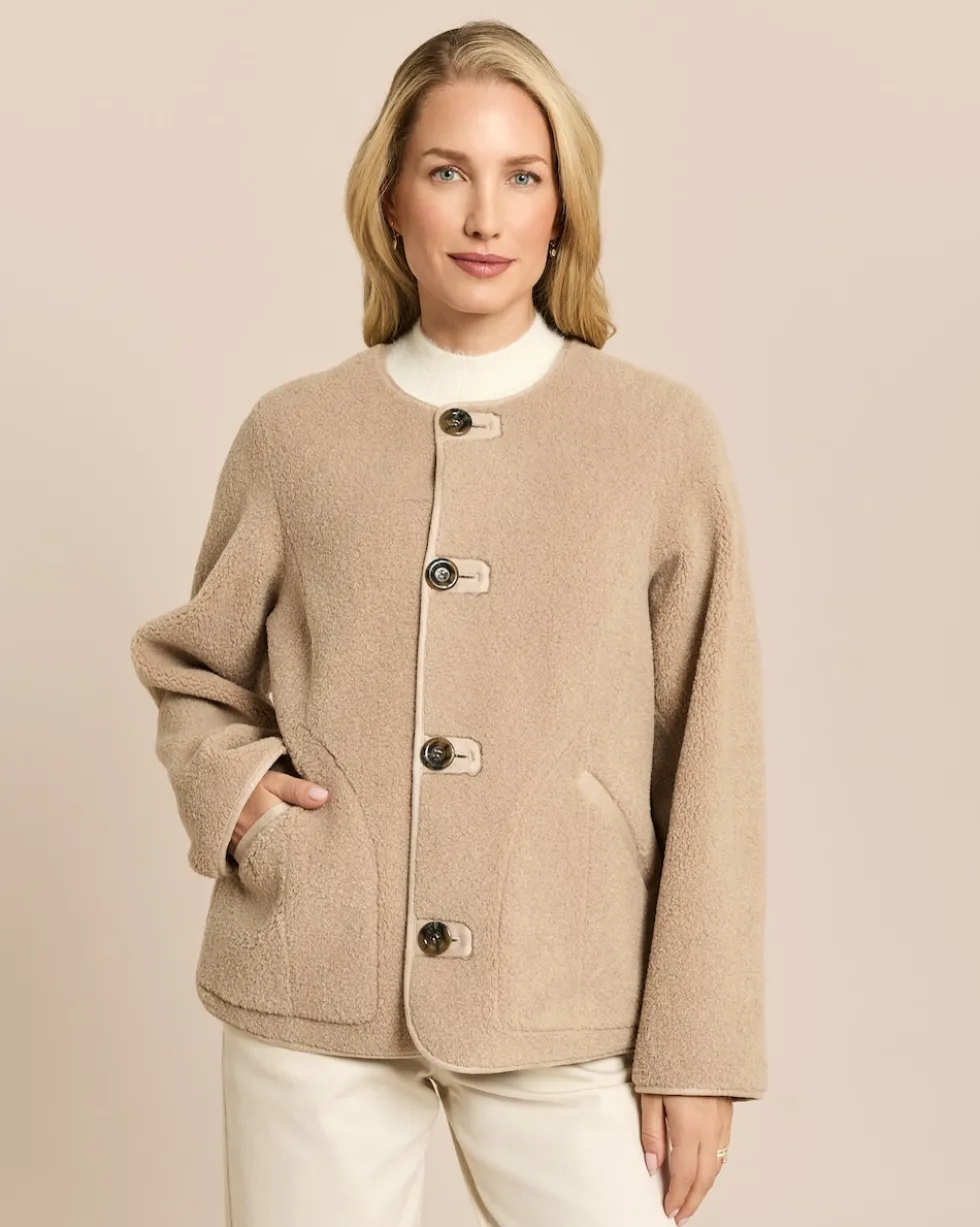 Jacke zum Wenden in Shearling-Optik