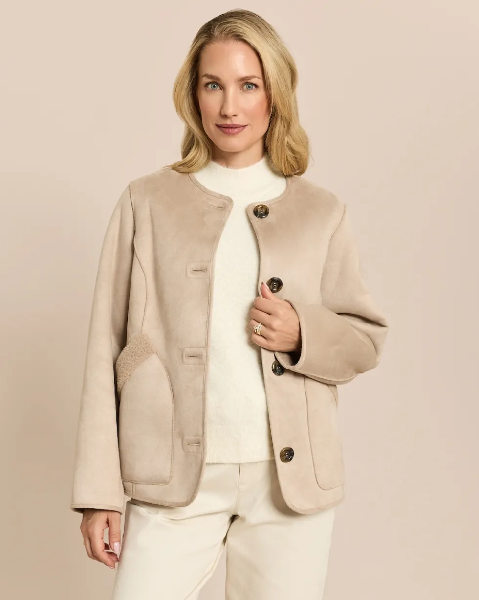 Jacke zum Wenden in Shearling-Optik