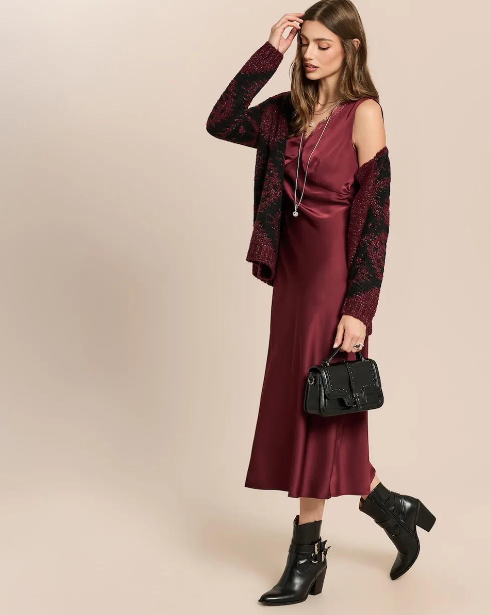 Jacquard-Cardigan mit Glanzgarn