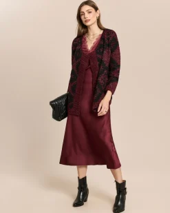 Jacquard-Cardigan mit Glanzgarn