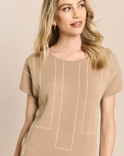Jacquard-Pullover kurzarm