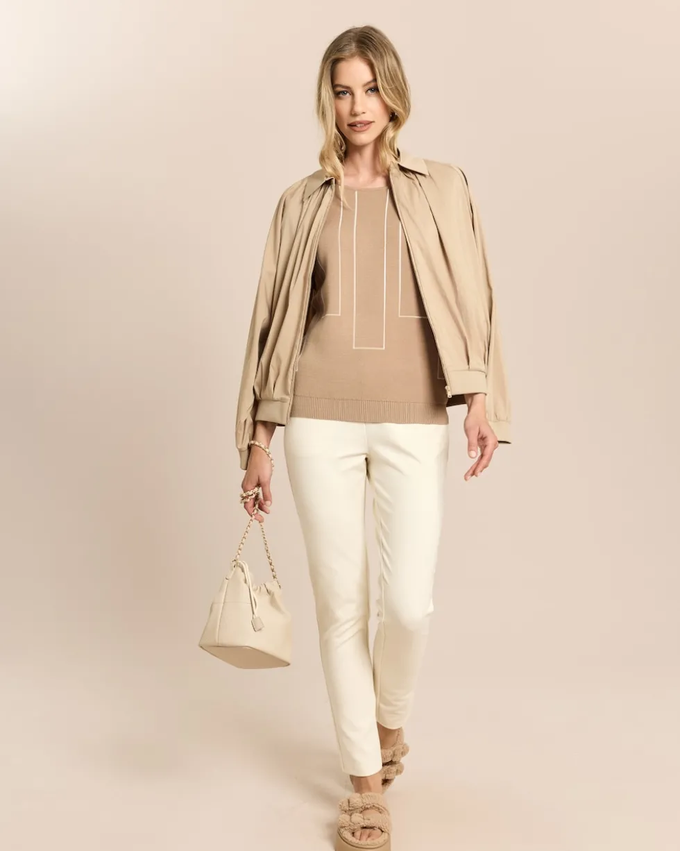 Jacquard-Pullover kurzarm