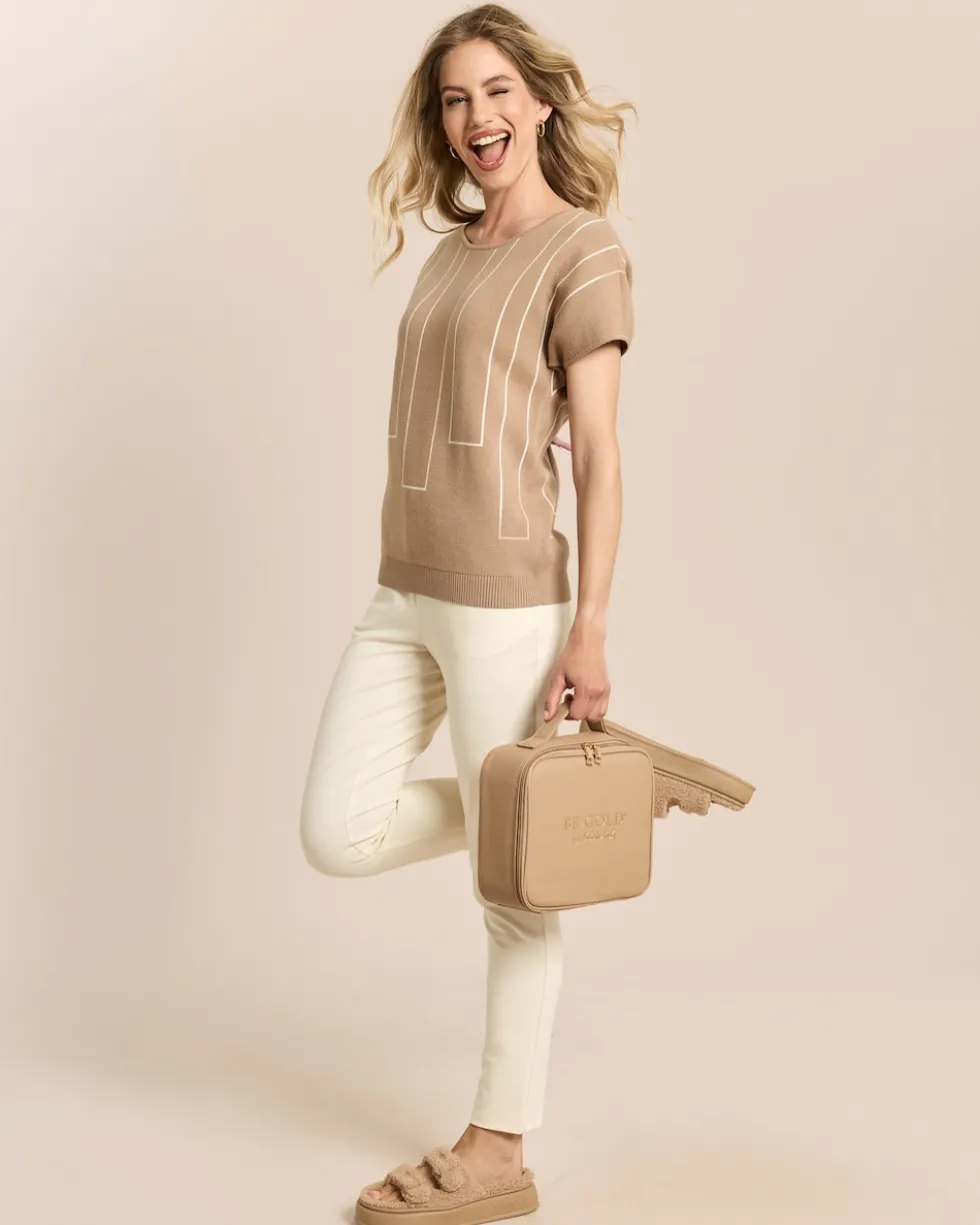 Jacquard-Pullover kurzarm
