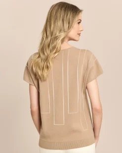 Jacquard-Pullover kurzarm