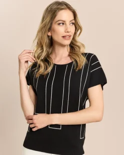 Jacquard-Pullover kurzarm