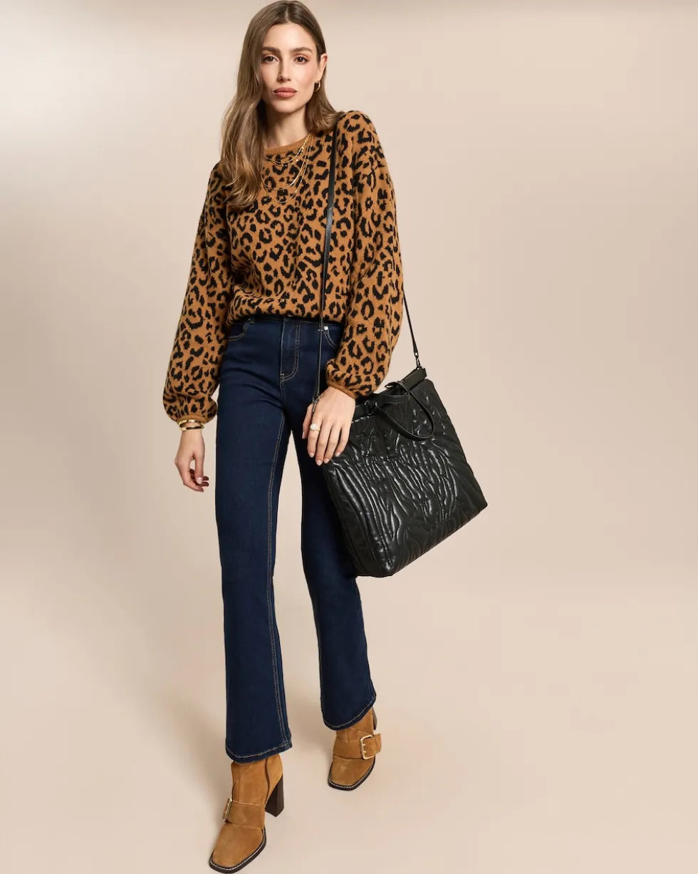 Jacquard-Pullover mit Seitenschlitzen