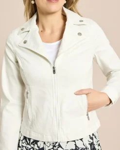 Jeansjacke im Bikerstil