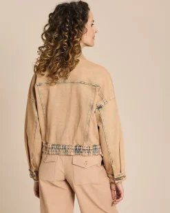 Jeansjacke mit überschnittener Schulter