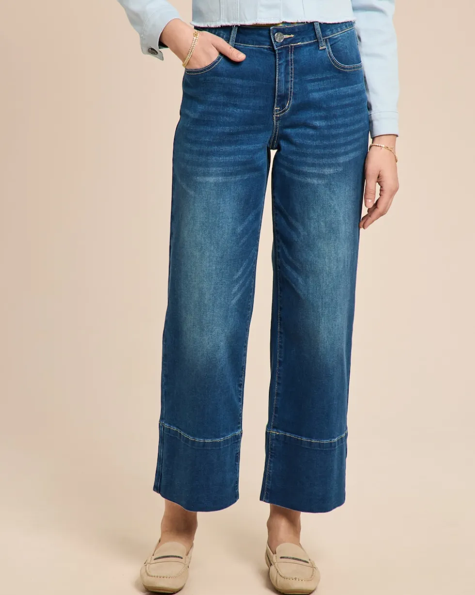Jeans mit breitem Saumabschluss