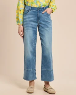 Jeans mit breitem Saumabschluss