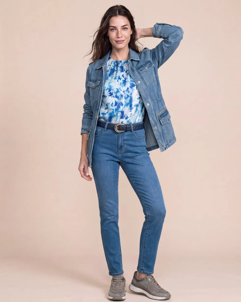 Jeans Parka mit Wattierung