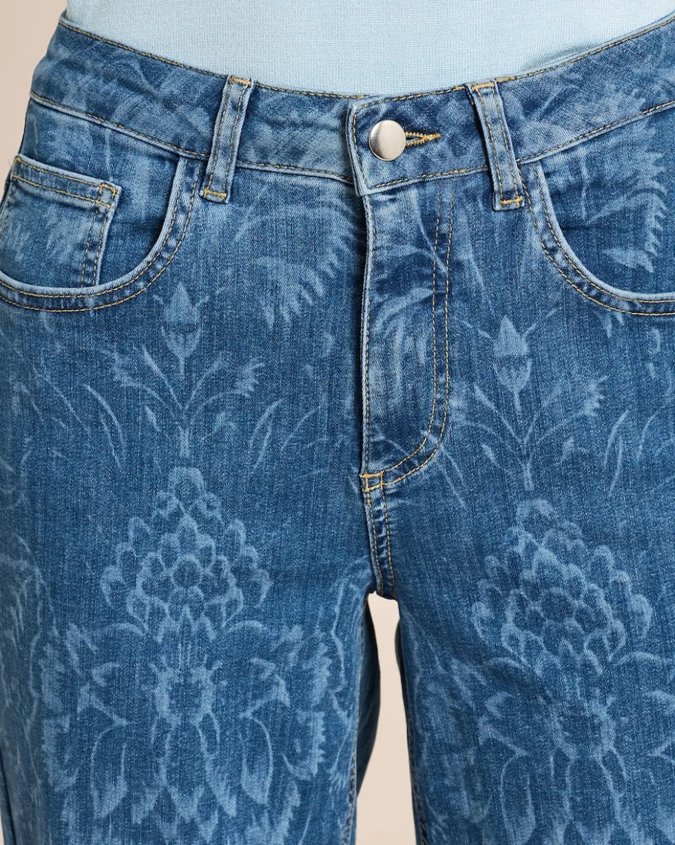 Jeans Wide Leg mit Druck