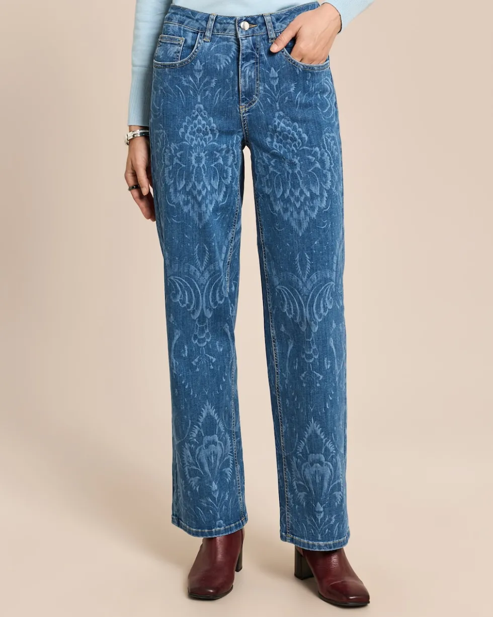 Jeans Wide Leg mit Druck