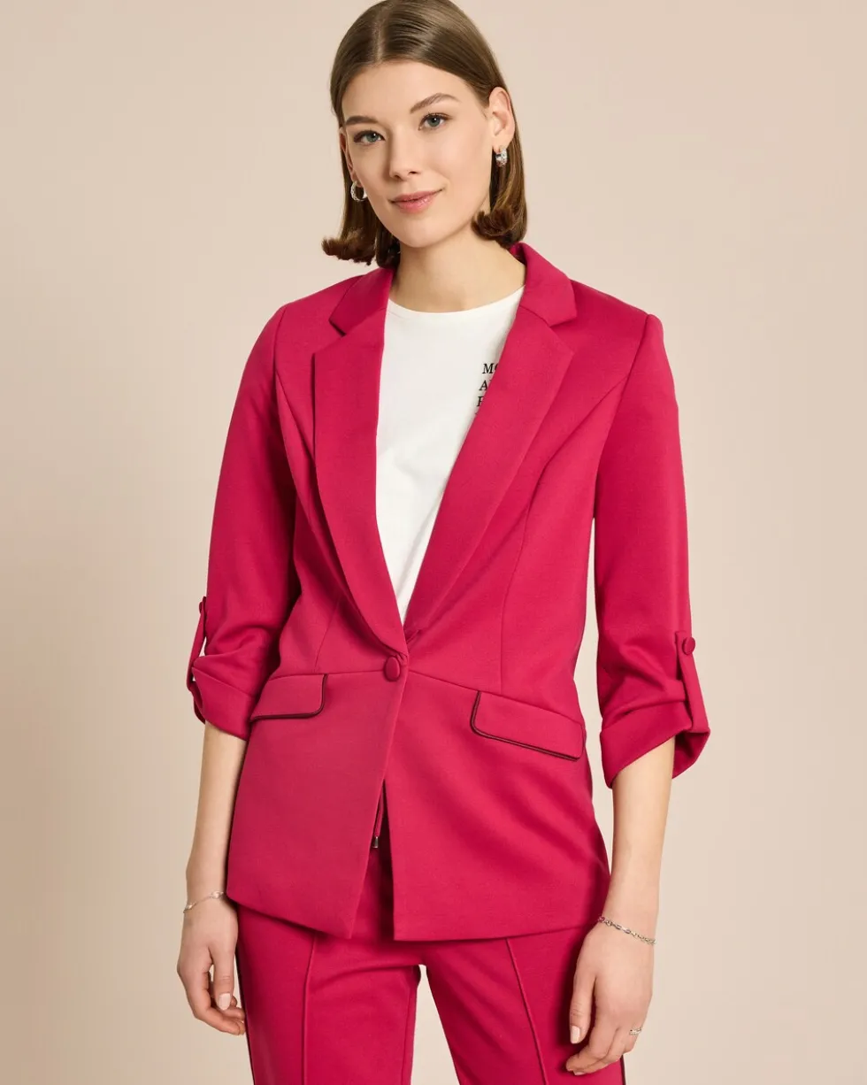 Jersey Blazer mit Paspeldetails
