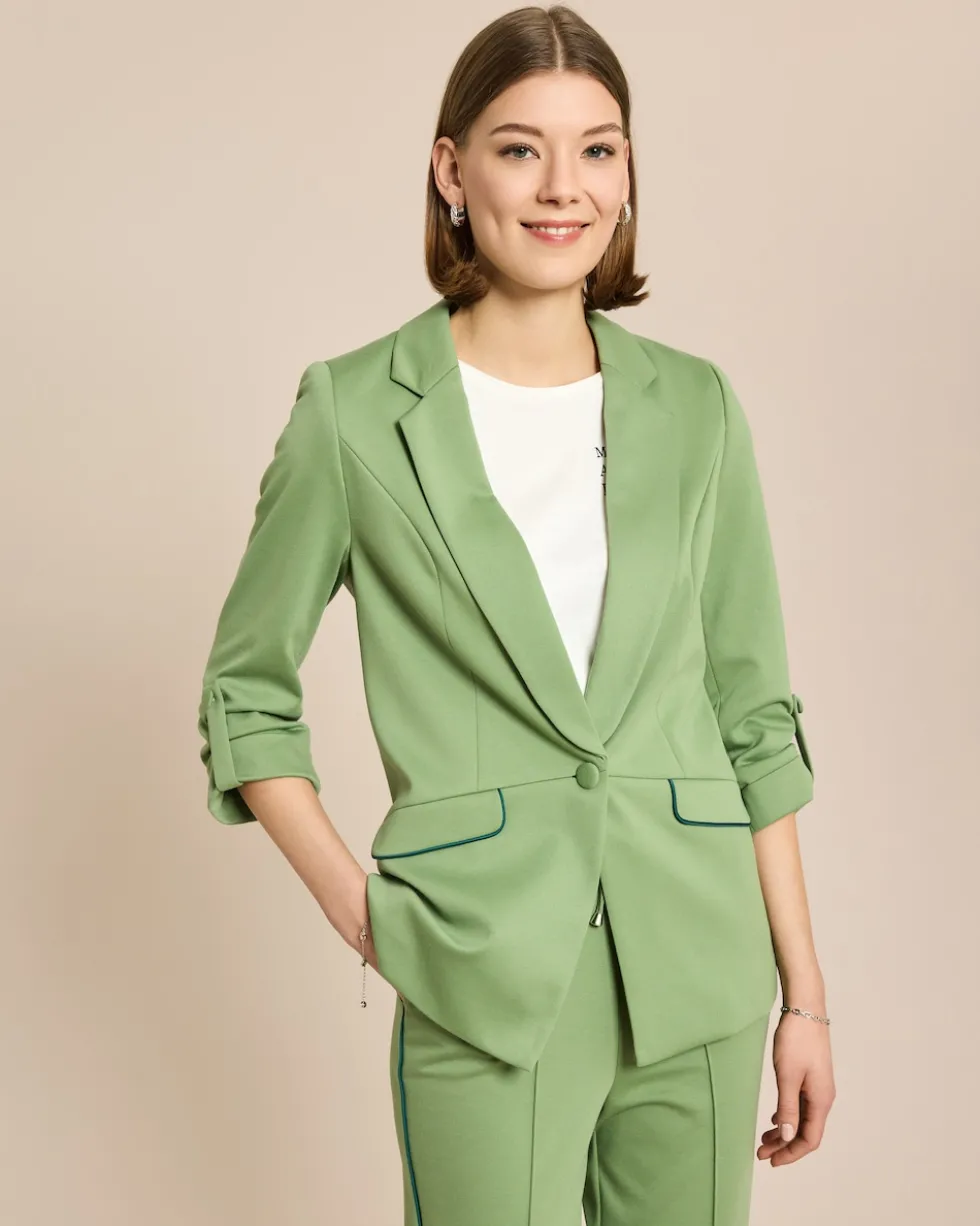 Jersey Blazer mit Paspeldetails