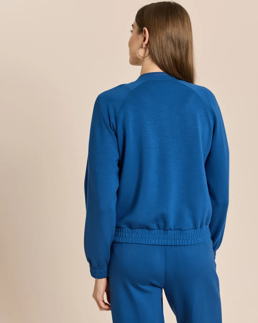Jersey Blouson mit Metallic Garn