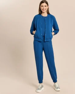 Jersey Blouson mit Metallic Garn