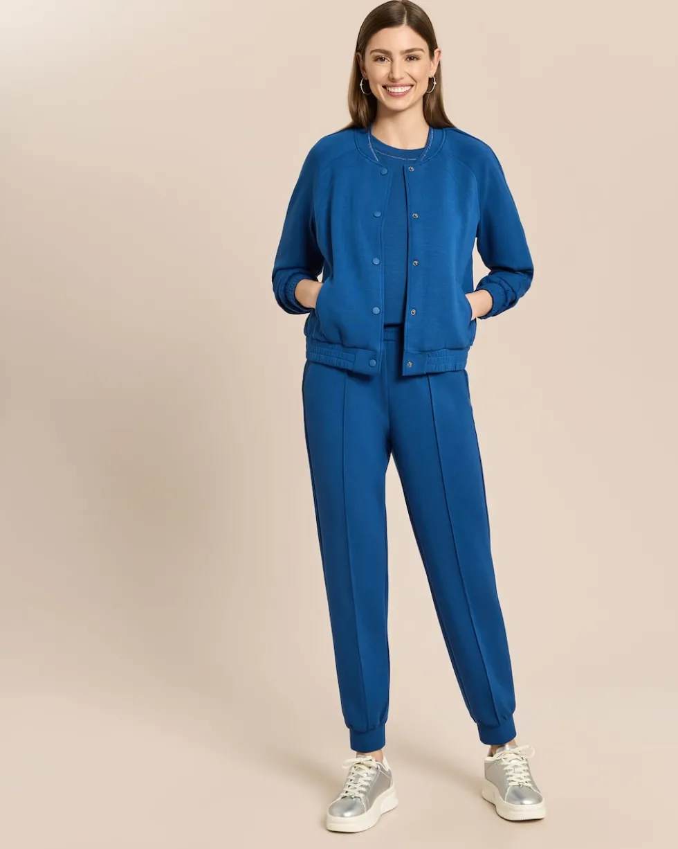 Jersey Blouson mit Metallic Garn