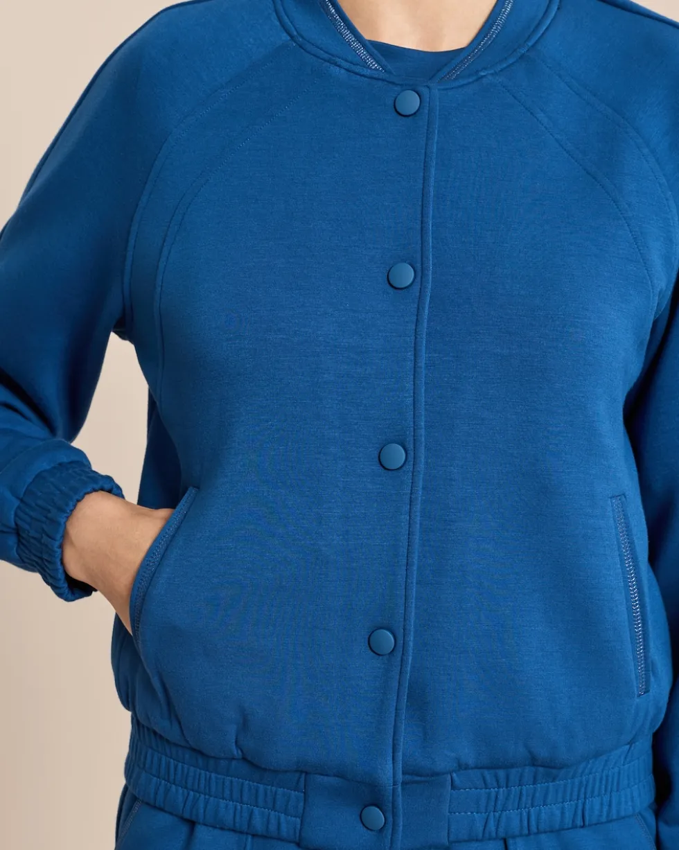 Jersey Blouson mit Metallic Garn