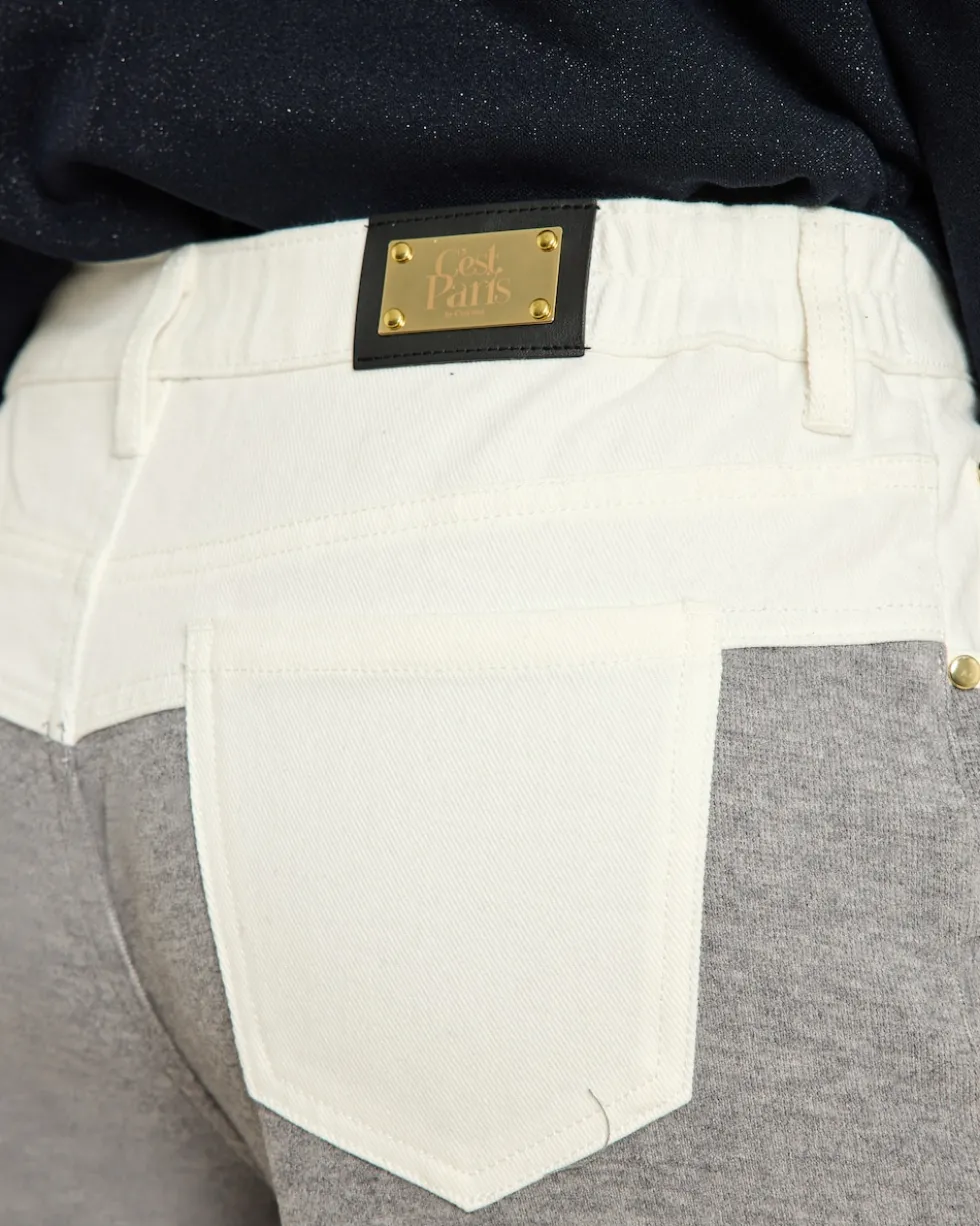 Jerseyhose mit Jeansdetail