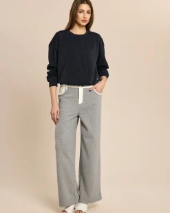 Jerseyhose mit Jeansdetail