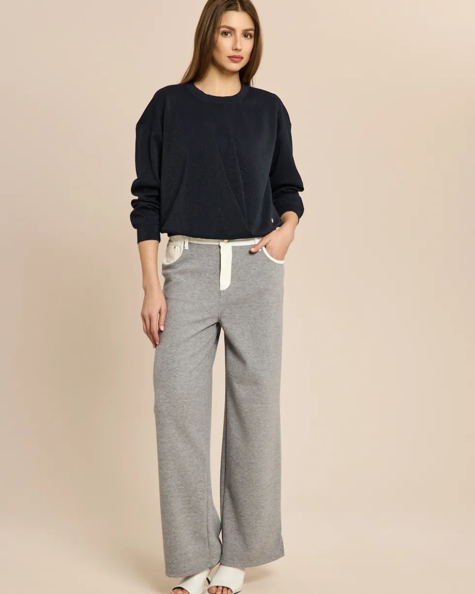 Jerseyhose mit Jeansdetail
