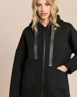 Jerseyjacke Oversized mit Kapuze