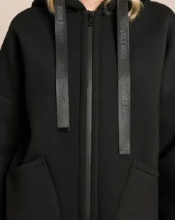 Jerseyjacke Oversized mit Kapuze