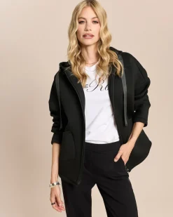 Jerseyjacke Oversized mit Kapuze