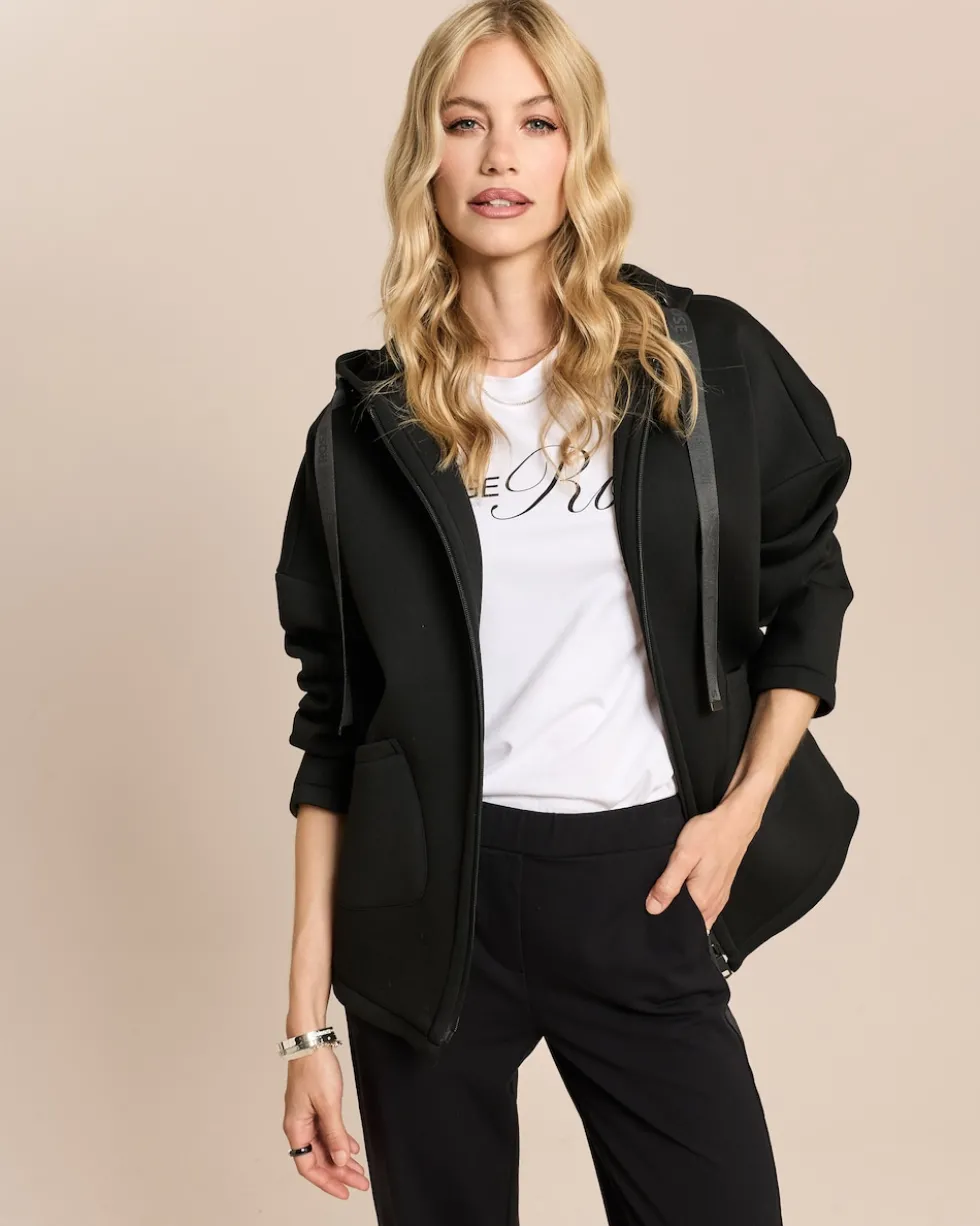 Jerseyjacke Oversized mit Kapuze