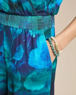 Jumpsuit mit Ballonärmel und Druck