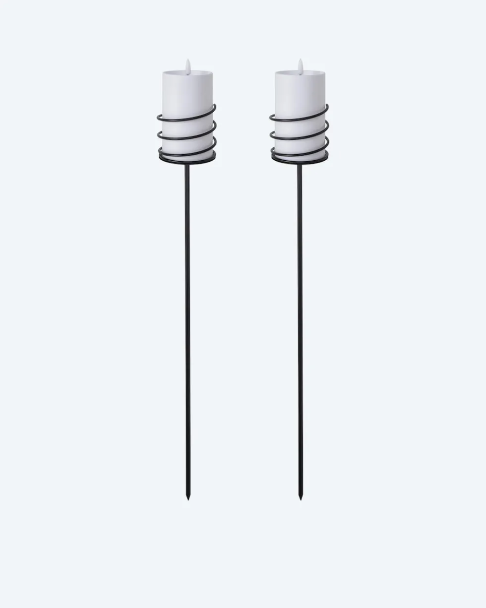 Kerzenhalter mit LED-Kerze, 2tlg.