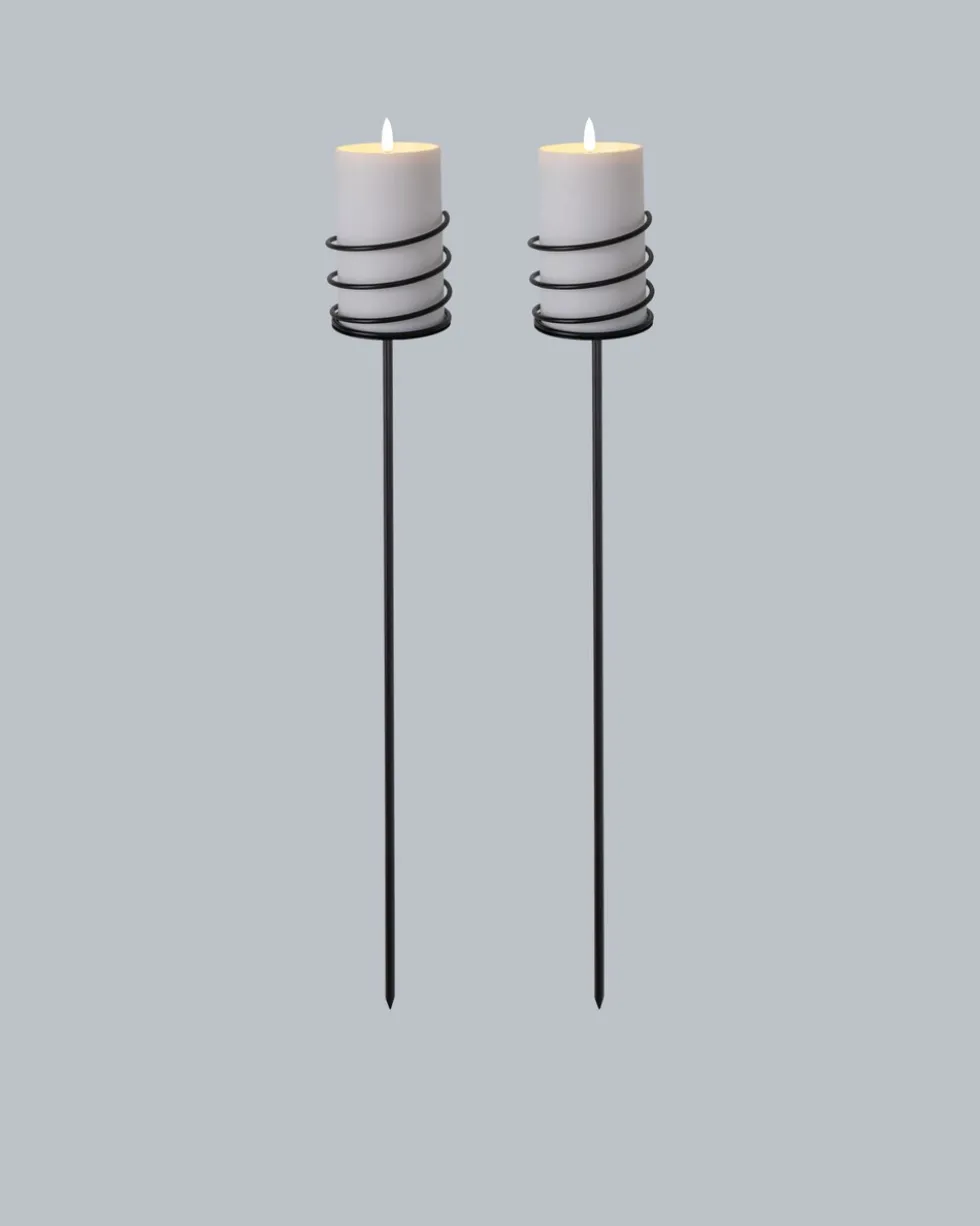 Kerzenhalter mit LED-Kerze, 2tlg.