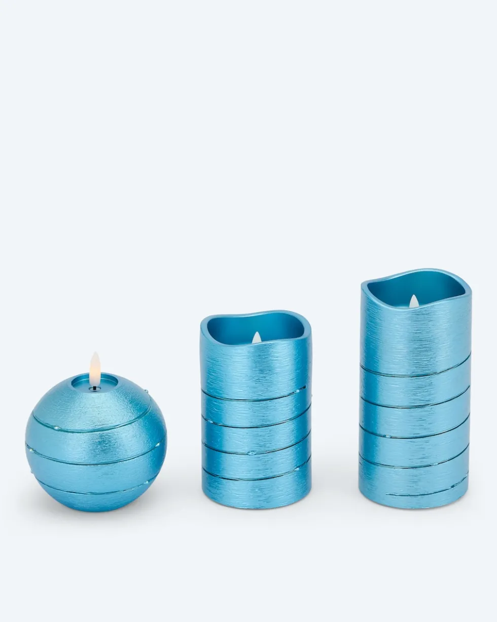 Kerzen-Set mit LED-Draht, 3tlg.