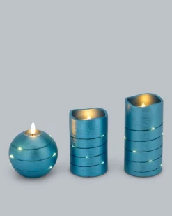 Kerzen-Set mit LED-Draht, 3tlg.