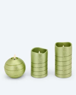 Kerzen-Set mit LED-Draht, 3tlg.