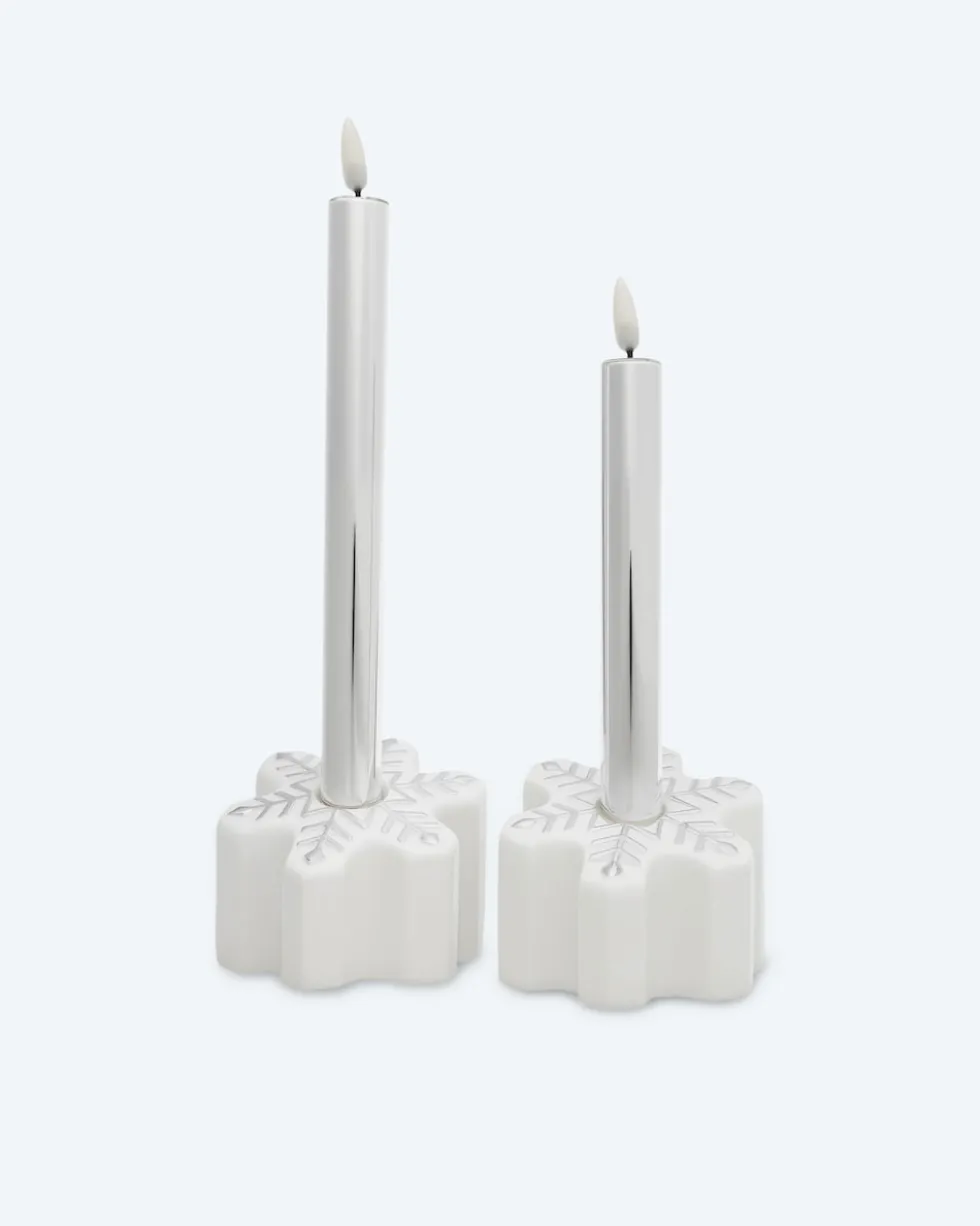 Kerzenständer-Set "Schneeflocke", 2tlg.
