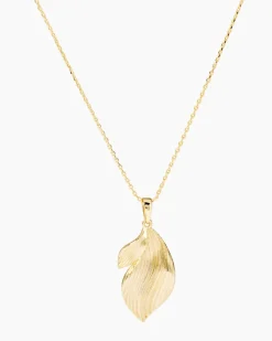 Kette + Anhänger in Blattform