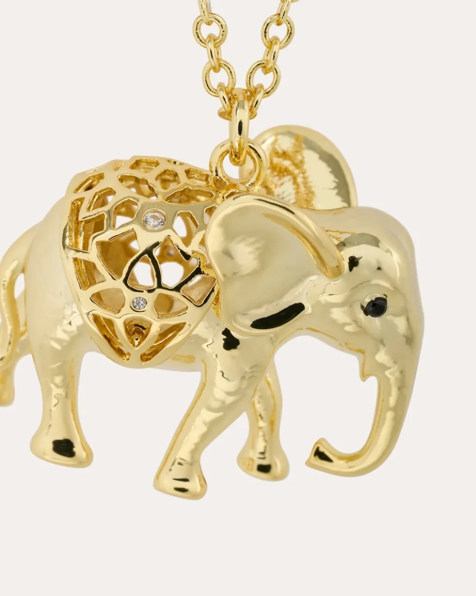 Kette + Anhänger in Elefantenform mit Zirkonia
