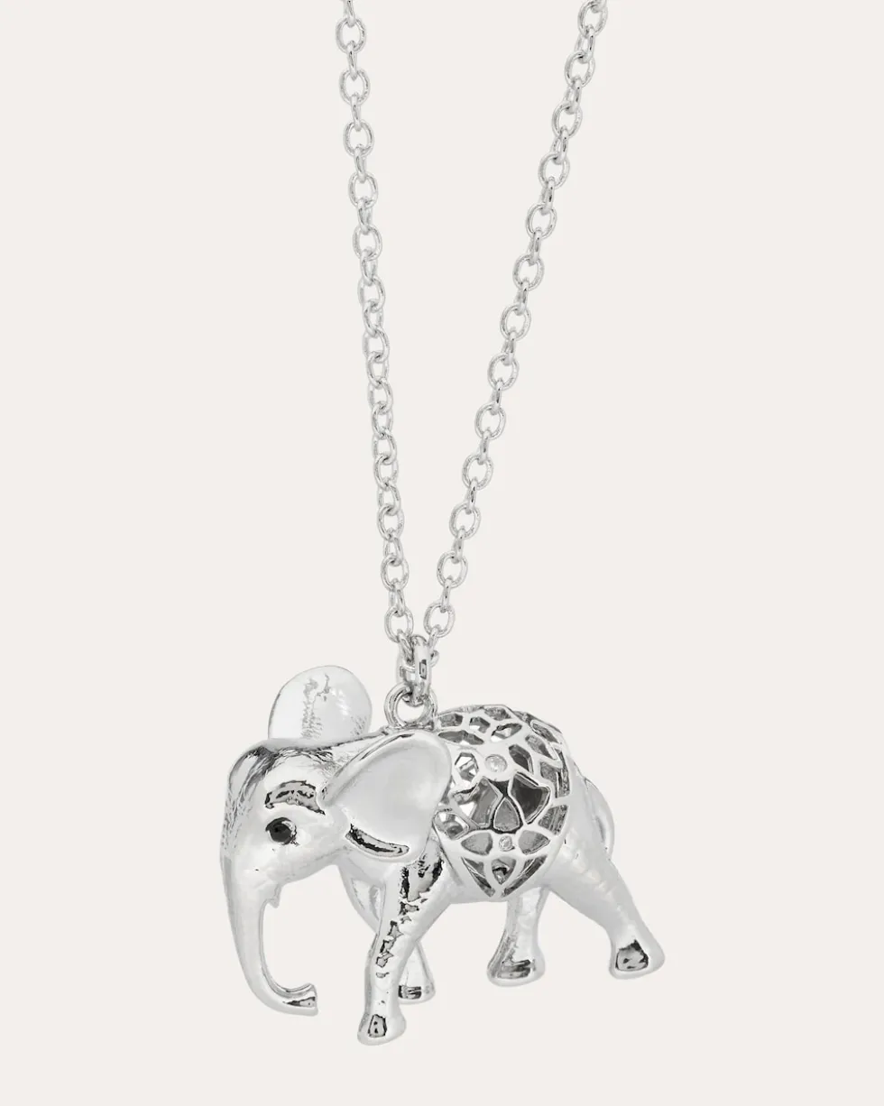 Kette + Anhänger in Elefantenform mit Zirkonia