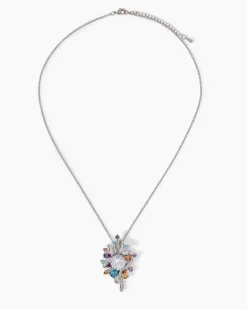Kette + Anhänger mit Zirkonia & Glassteinen