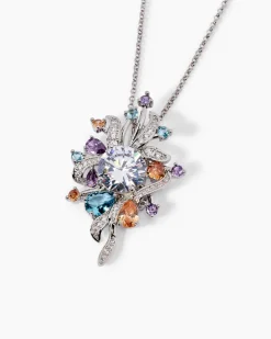 Kette + Anhänger mit Zirkonia & Glassteinen