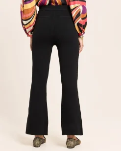 Kick Flared Strickhose mit Biese