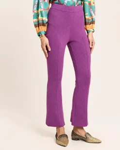 Kick Flared Strickhose mit Biese