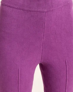Kick Flared Strickhose mit Biese
