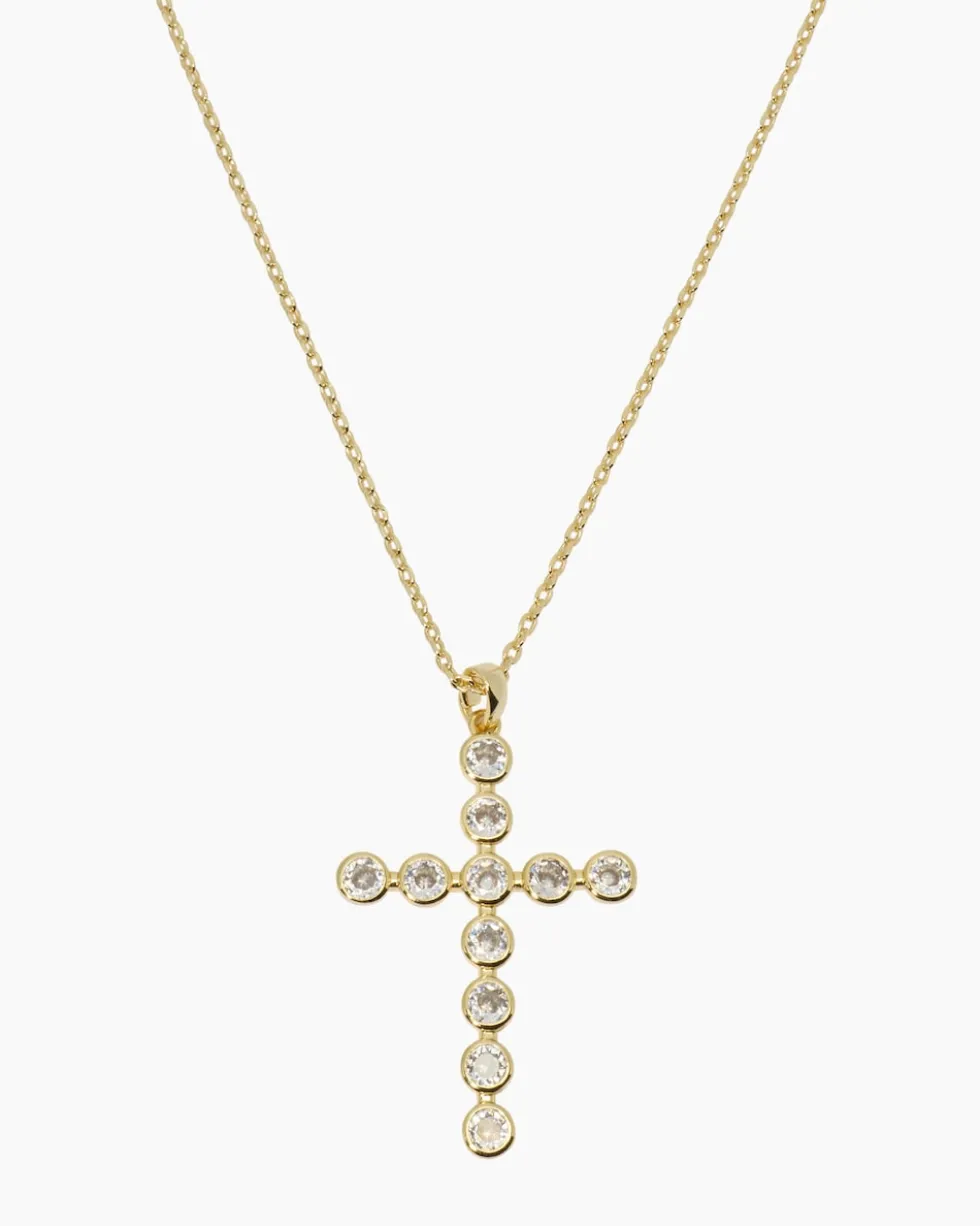 Kreuz-Anhänger mit Kette und Zirkonia