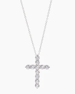 Kreuz-Anhänger mit Kette und Zirkonia
