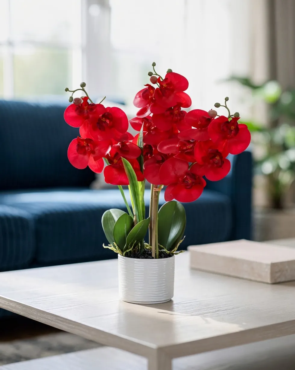 Kunst-Orchidee im Keramiktopf